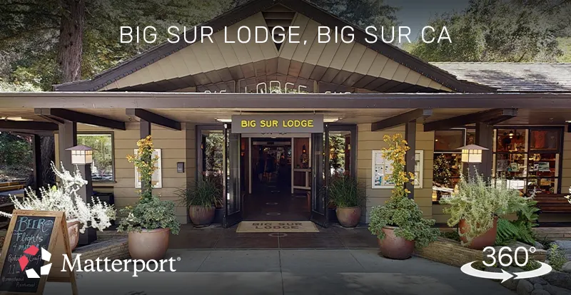 Matterport 3D virtual tour of a rare lodge and hospitality destination within a national park, captured by ShutterSpin. Guests can preview the restaurant, cabins, and gift shop before booking their stay.